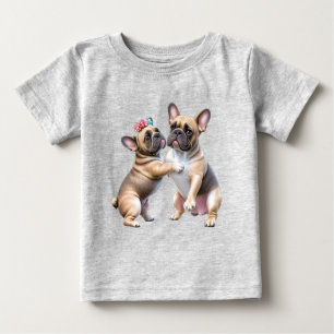 Französische Bulldoggen sehr verliebt Baby T-Shirt