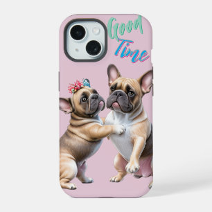 Französische Bulldoggen sehr verliebt iPhone 15 Case