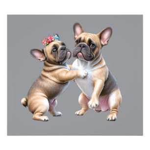 Französische Bulldoggen sehr verliebt Photo Print