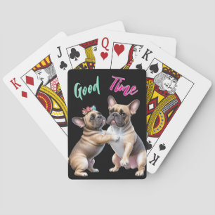 Französische Bulldoggen sehr verliebt Playing Cards