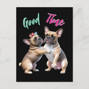 Französische Bulldoggen sehr verliebt Postcard