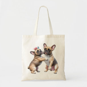 Französische Bulldoggen sehr verliebt Tote Bag