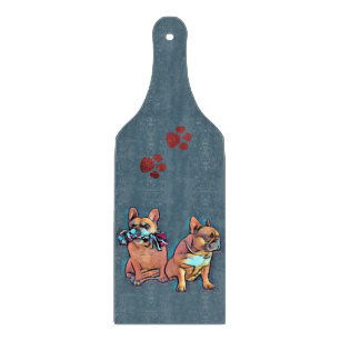 französische Bulldoggen zwei Freunde, Cutting Board