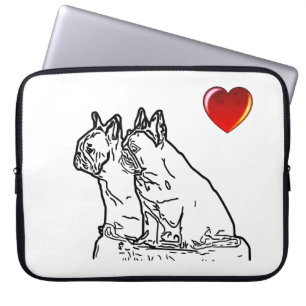 französische Bulldoggen zwei Freunde Laptop Sleeve