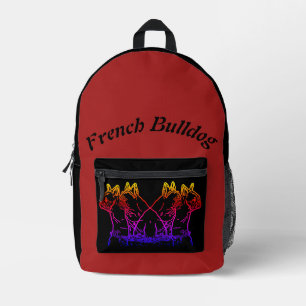 französische Bulldoggen zwei Freunde  Printed Backpack