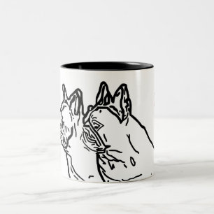 französische Bulldoggen zwei Freunde Tasse Two-Tone Coffee Mug