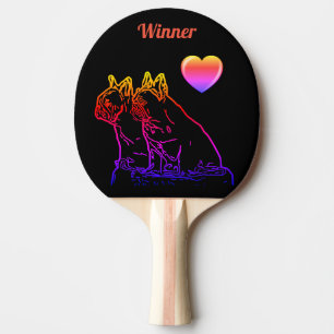 französische Bulldoggen zwei Freunde Tischtennis S Ping Pong Paddle