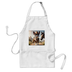 Französischen Bulldoggen Cowboy mit Pferd Standard Apron