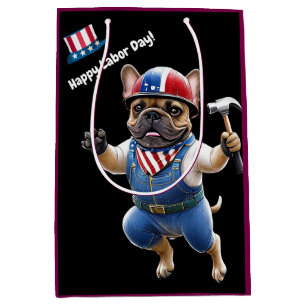 Französischen Bulldoggen Happy Labor Day Medium Gift Bag