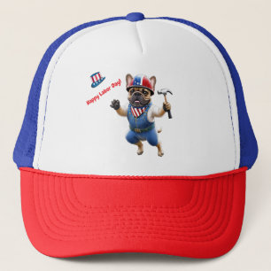 Französischen Bulldoggen Happy Labor Day Trucker Hat
