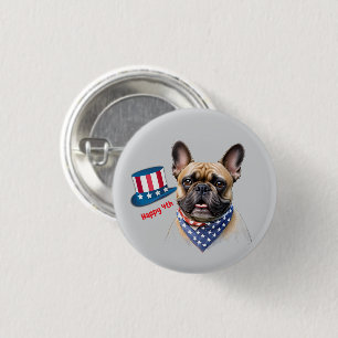 Französischen Bulldoggen mit Halstuch Amerika  3 Cm Round Badge