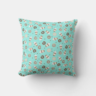 Frappuccino Coffee Sprinkled Doughnut Pattern Cushion