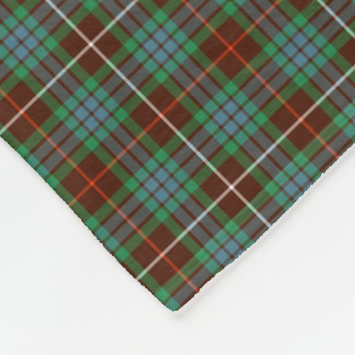 Image of Fraser Clan Brown and Bright Green Hunting Tartan Fleece Blanket