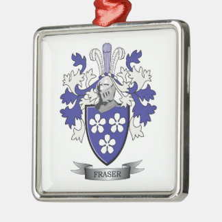 Fraser Family Crest Coat of Arms Metal Tree Decoration