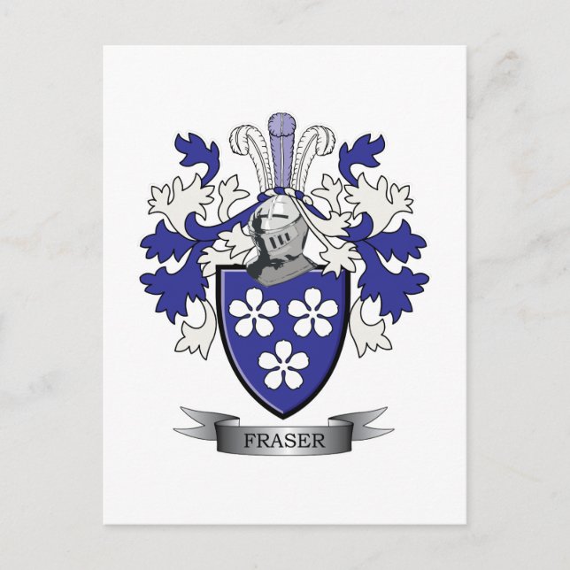 Fraser Family Crest Coat of Arms Postcard (Front)