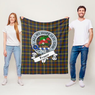 Fraser Hunting Clan Badge Clan Badge Tartan Plaid Fleece Blanket