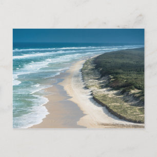 Fraser Island 75 mile beach aerial view. Australia Postcard