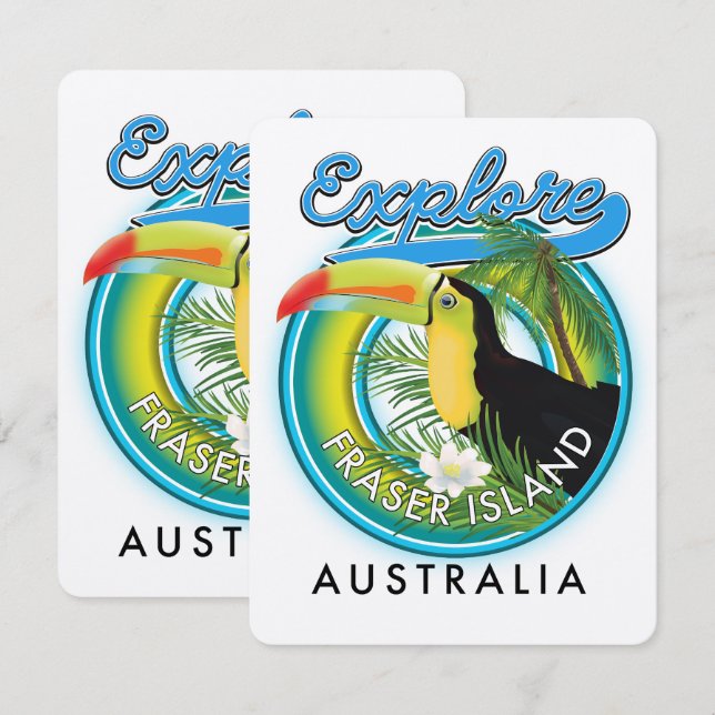 Fraser Island Australia exploration logo (Front/Back)