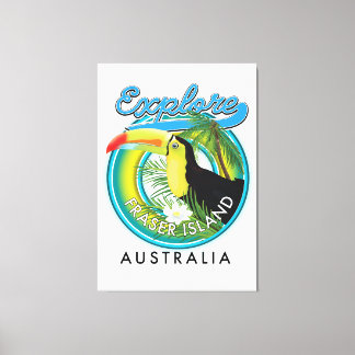 Fraser Island Australia exploration logo Canvas Print