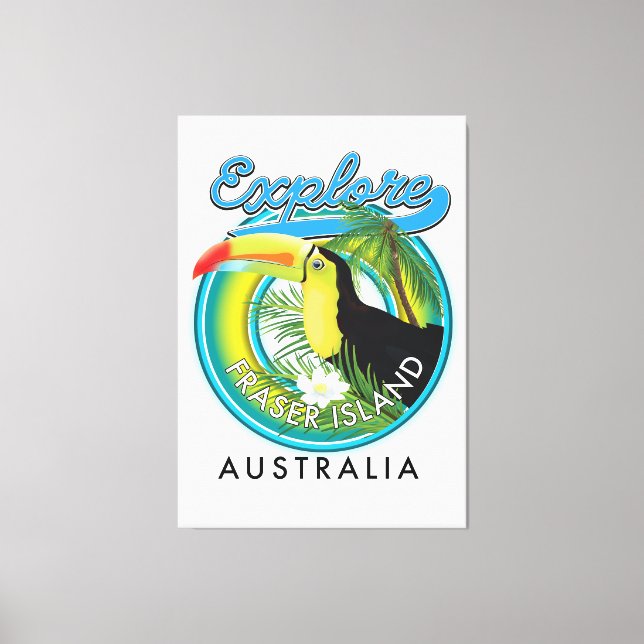 Fraser Island Australia exploration logo Canvas Print (Front)
