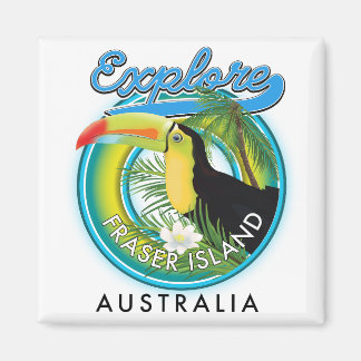 Fraser Island Australia exploration logo Magnet