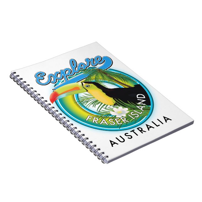 Fraser Island Australia exploration logo Notebook (Right Side)