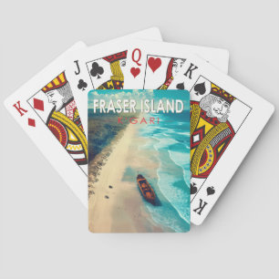 Fraser Island K'gari Australia Travel Art Vintage Playing Cards