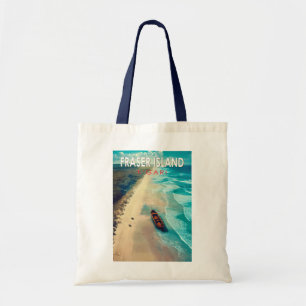 Fraser Island K'gari Australia Travel Art Vintage Tote Bag