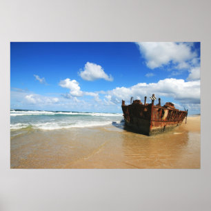 Fraser Island Shipwreck, Australia Poster