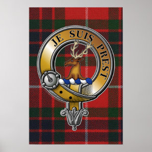 Fraser Lovat Tartan & Badge Poster