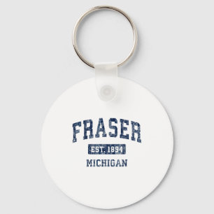 Fraser Michigan Mi Vintage Sports Established Desi Key Ring