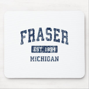 Fraser Michigan Mi Vintage Sports Established Desi Mouse Mat