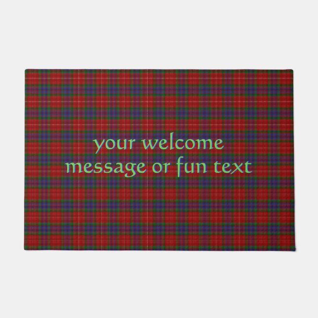 Fraser Official Tartan with message / fun text Doormat (Front)