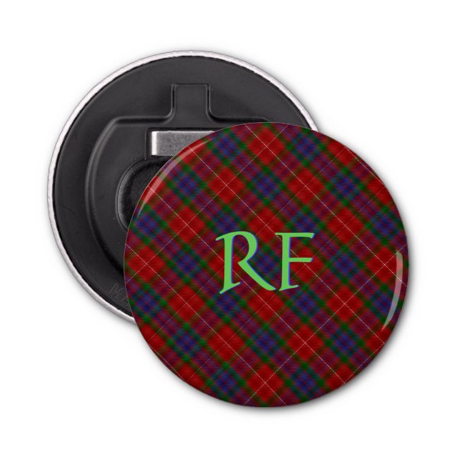 Fraser Official Tartan with monogram / initials Bottle Opener (Front)