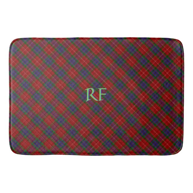 Fraser Official Tartan with monogram / name Bath Mat (Front)