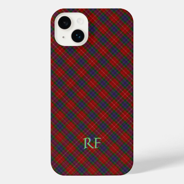 Fraser Official Tartan with monogram / name iPhone Case (Back)