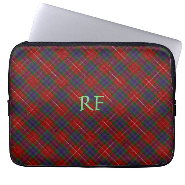 Fraser Official Tartan with monogram / name Laptop Sleeve (Front)