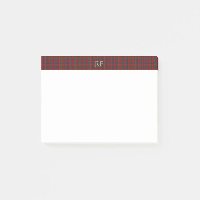 Fraser Official Tartan with monogram / name Post-it Notes (Front)