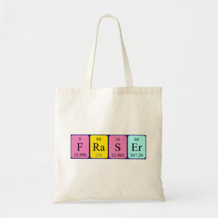 Fraser periodic table name tote bag