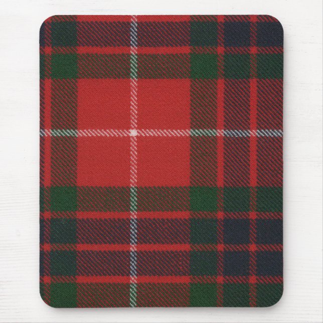 Fraser Red Modern Tartan Mousepad (Front)