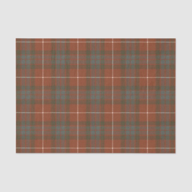 Fraser Red Weathered Scottish Tart Scottish Tartan Tissue Paper (Front)