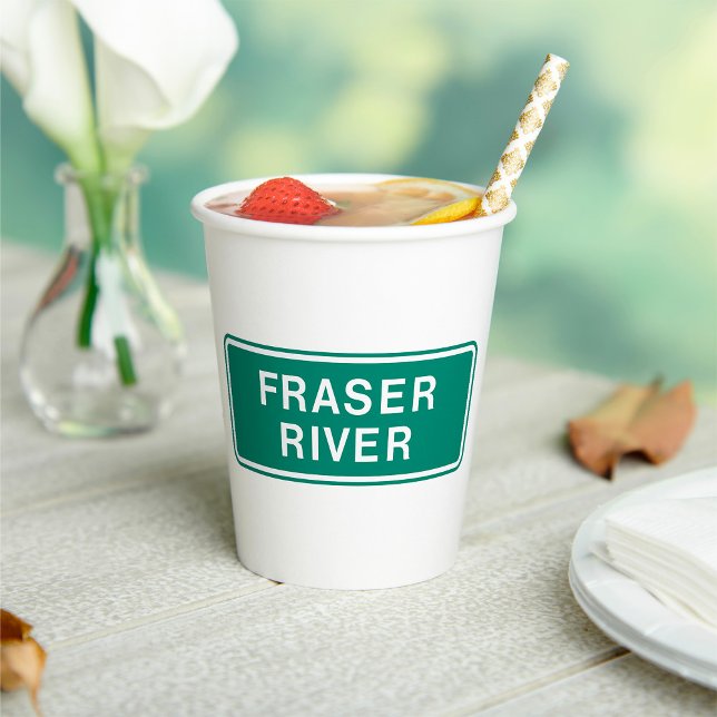 Fraser River Highway Sign British Columbia Canada  Paper Cups (Creator Uploaded)