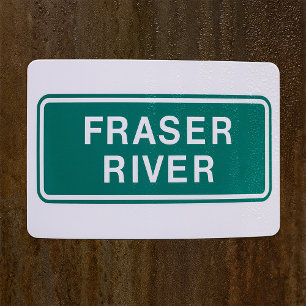 Fraser River Highway Sign British Columbia Canada  Rectangular Sticker