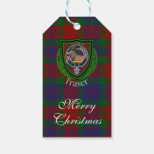 Fraser Scottish Clan Tartan & Crest Gift Tags