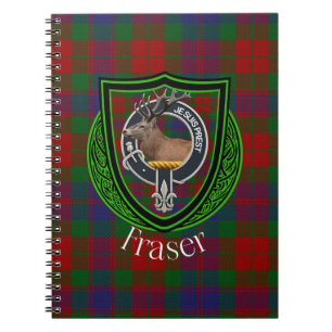 Fraser Scottish Clan Tartan & Crest Notebook