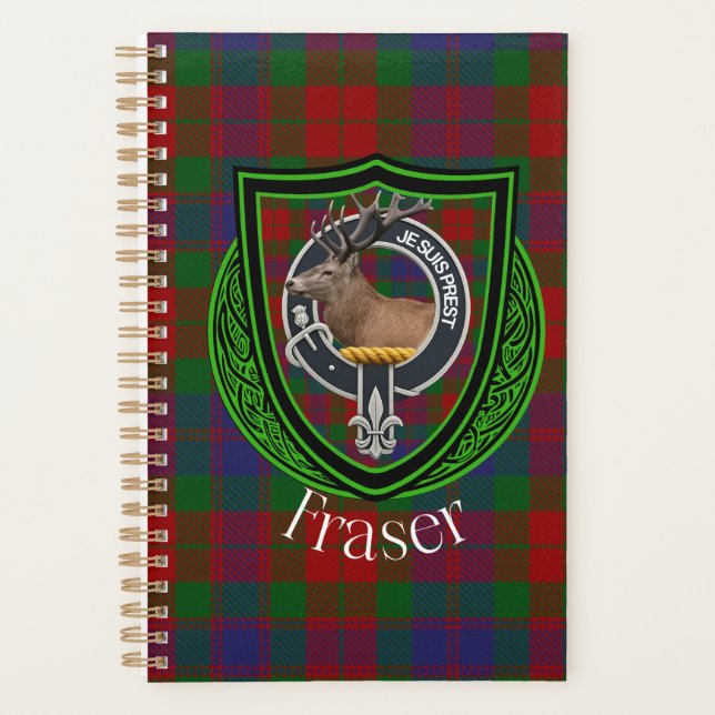 Fraser Scottish Clan Tartan & Crest Planner (Front)