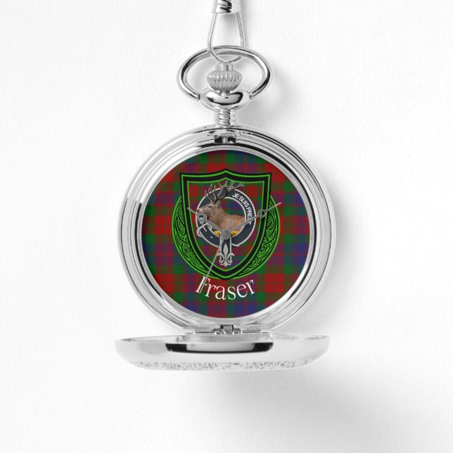 Fraser Scottish Clan Tartan & Crest Watch (Front)