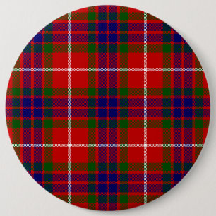 Fraser tartan red green blue purple plaid 6 cm round badge