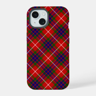 Fraser tartan red green blue purple plaid iPhone 15 case