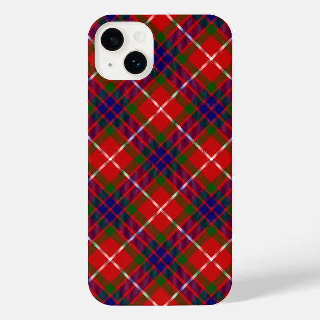 Fraser tartan red green blue purple plaid iPhone case (Back)